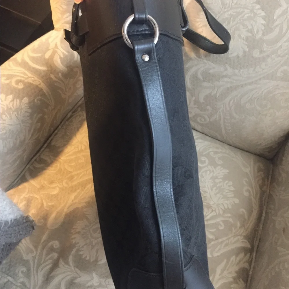 Authentic Gucci Black Leather Tote Laptop bag